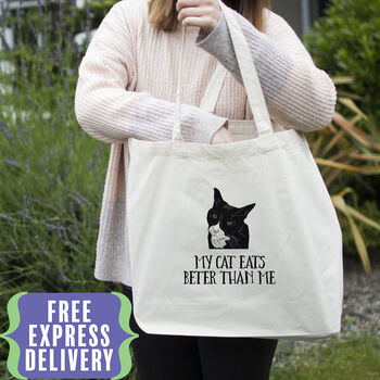 Personalised Cat Lover Tote Bag, 2 of 12