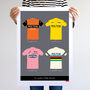 Eddy Merckx Jerseys, Cycling Art Print, thumbnail 3 of 4