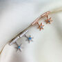 Sterling Silver Crystal Star Dangle Stud Earrings, thumbnail 1 of 4