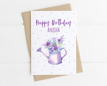 Personalised Adult Birthday Card Watering Can, 5 of 5