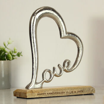 Personalised Couple's Love Heart Ornament, 2 of 4