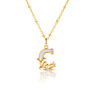 Gold Plated C Initial Necklace With Mother Of Pearl, thumbnail 1 of 6