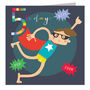 Super Hero 5th Birthday Card, thumbnail 2 of 5