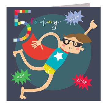 Super Hero 5th Birthday Card, 2 of 5
