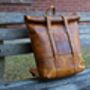 Handmade Personalised Leather Laptop Backpack Mens Gift, thumbnail 3 of 12