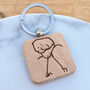 Personalised Doodle Drawing Square Keyring, thumbnail 1 of 4