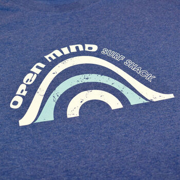 Open Mind Surf Blue Organic Beach T Shirt, 2 of 5