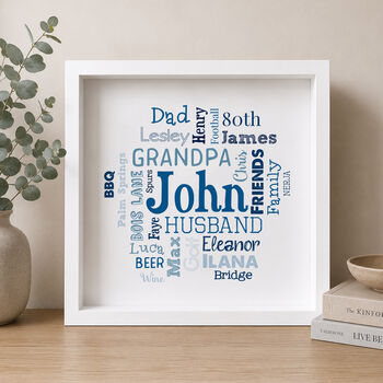 Personalised 50th Birthday Word Art Gift For Him, 5 of 8