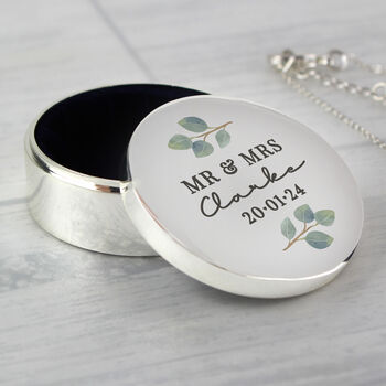 Personalised Wedding Ring Box Gift Botanical, 5 of 6