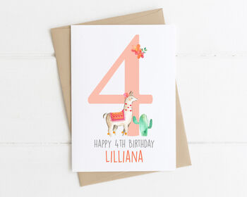Personalised Children's Birthday Card Llamas, 7 of 9