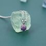 Sterling Silver Tiny Dark Purple Opal Pendant Necklace, thumbnail 6 of 11