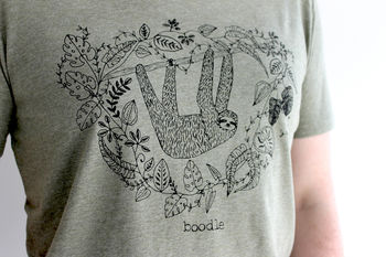 Organic Mens 'Sleepy Sloth' T Shirt, 5 of 5