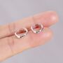 Silver Thick Huggie Hoop Earrings, thumbnail 4 of 7