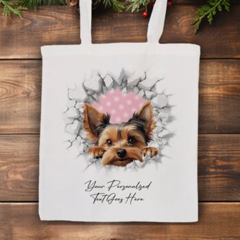 Personalised Christmas Yorkshire Terrier Break Through, 7 of 10