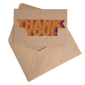 Set Of 12 Colourful Retro Thank You Postcard Note Cards, 4 of 8