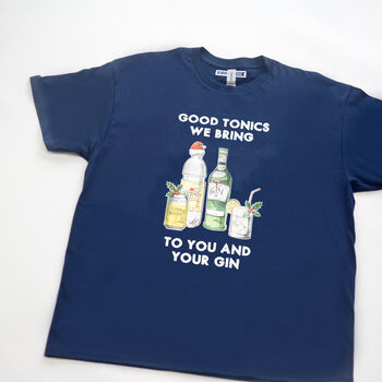 'Good Tonics We Bring' Mens Gin Christmas T Shirt, 4 of 5
