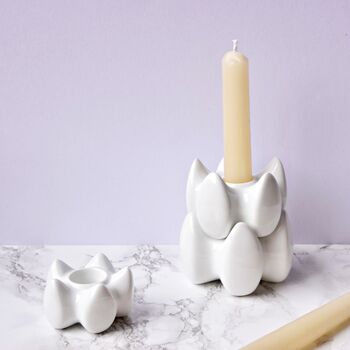Set Of Three Sml Porcelain Candle Holders, 6 of 8