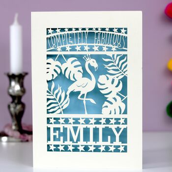 Completely Fabulous Flamingo Papercut Card, 6 of 7