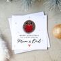 Mum And Dad Crochet Robin Christmas Card, thumbnail 1 of 3