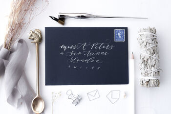 Handwritten Calligraphy Wedding Envelopes, 4 of 8