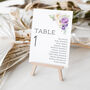 Wedding Seating Plan Cards Purple Lilac Floral, thumbnail 4 of 7
