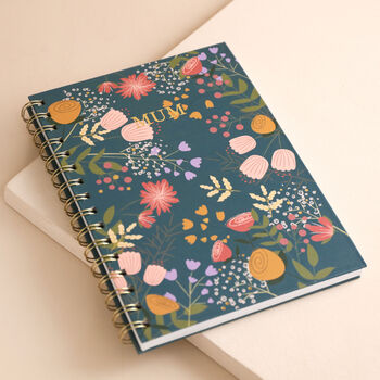 Personalised Initials Teal Floral Notebook, 2 of 5