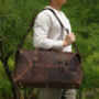 Vintage Look Genuine Leather Holdall With Zip Detail, thumbnail 5 of 12