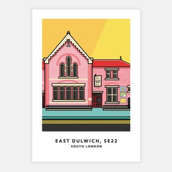 East Dulwich Picture House Colourful Illustration Print, 4 of 5