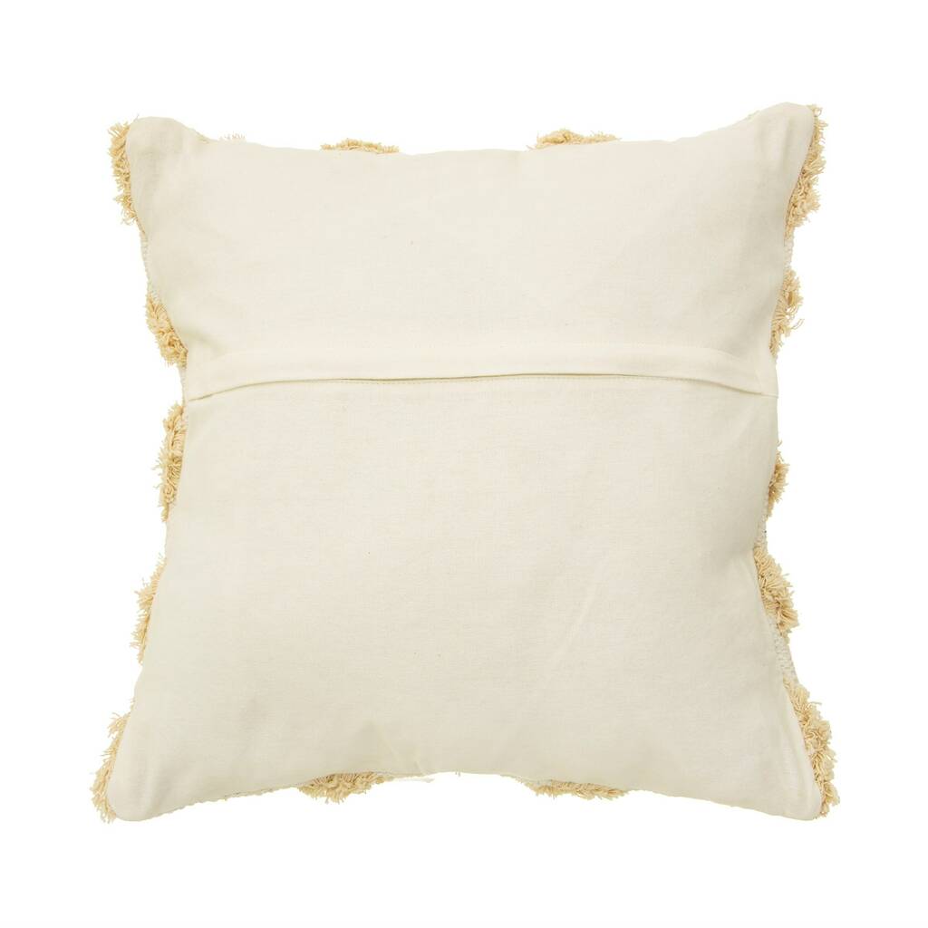 Cream Tufted Geometric Pattern Cushion By Lola & Alice