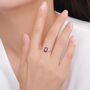 Genuine Garnet Oval Ring In Sterling Silver, thumbnail 9 of 11