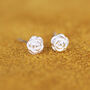Sterling Silver Tiny Rose Stud Earrings, thumbnail 5 of 7
