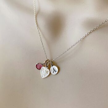 Personalised Safe Travels Heart Shaped Saint Christopher Necklace, 3 of 4