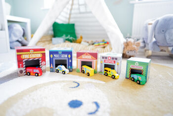 Traffic Match ‘N Stack Blocks With Wooden Car Vehicles, 9 of 12