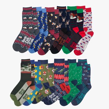 12 Day Christmas Advent Calendar Men's Bamboo Socks, 2 of 3