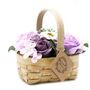 Lilac Flower Bouquet In Wicker Basket, thumbnail 2 of 3