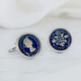 Sixpence Enamel Coin Cufflinks, thumbnail 1 of 5