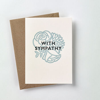'With Sympathy' Botanical Letterpress Card, 3 of 3
