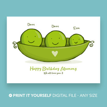 Print At Home Digital 'Peas In A Pod Family Print', 4 of 6