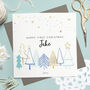 Personalised First Christmas Foiled Card Blue, thumbnail 1 of 3
