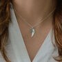 Silver Angel Wing And Aquamarine Necklace, thumbnail 1 of 2