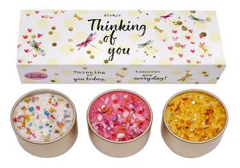 Thinking Of You Luxury Candle Trio Gift Set – Free Standard Gift Wrap, 2 of 2