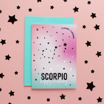 Scorpio Star Sign Constellation Birthday Card, 5 of 7