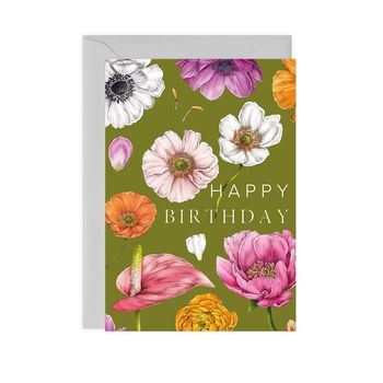 Floral Brights 'Happy Birthday' Botanical Card, 2 of 3