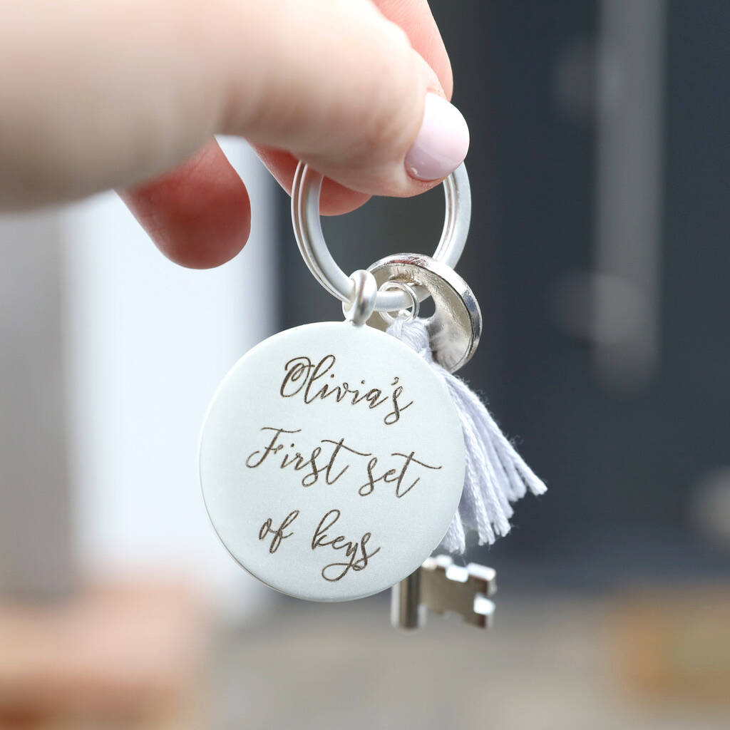 Image of Personalised Engraved Disc And Tassel Keyring