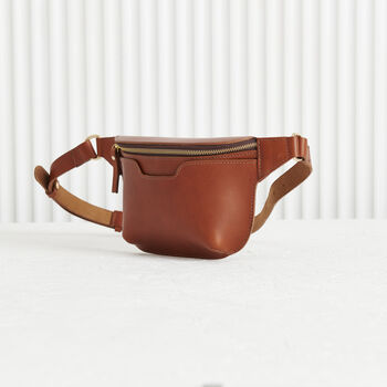 Personalised Luxury Leather Sling Bum Bag With Optional Hot Stamped Initials Or Name, 2 of 12