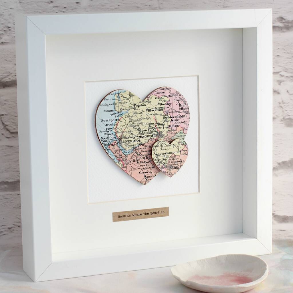 Personalised Double Heart Map Picture By Posh Totty Designs Creates ...