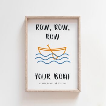 'Row Row Row Your Boat' Nursery Rhyme Print, 2 of 5