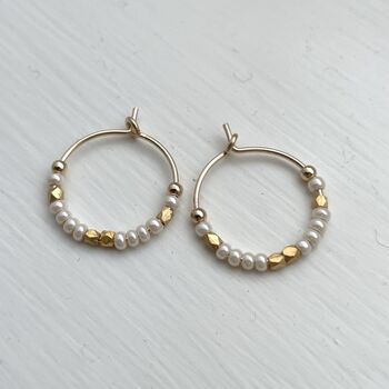 Petite Fair Trade And White Delica Beads Hoops, 2 of 5