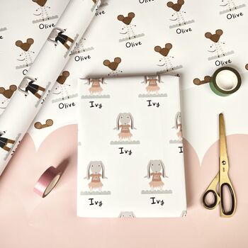 Personalised Bunny Or Mouse Wrapping Paper, 3 of 10