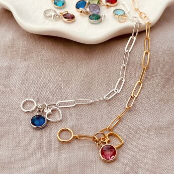 Birthstone Paperclip Chain Bracelet, 7 of 8